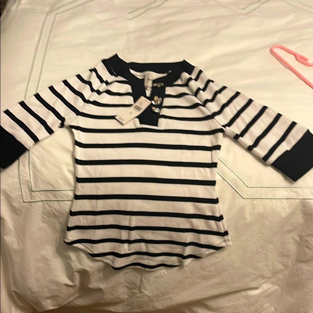 Maeve for Anthropologie 
 Black and White Button shirt